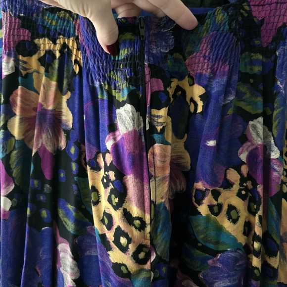 VINTAGE Floral Cheetah Dress Size 4 Petite - Picture 8 of 9